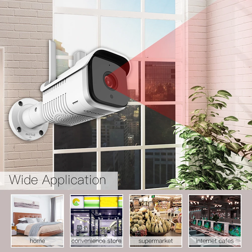 Tuya умная уличная IP65 водонепроницаемая WiFi двухсторонняя аудио камера HD 1080P сетевая ip-камера ночного видения работает с Alexa Echo