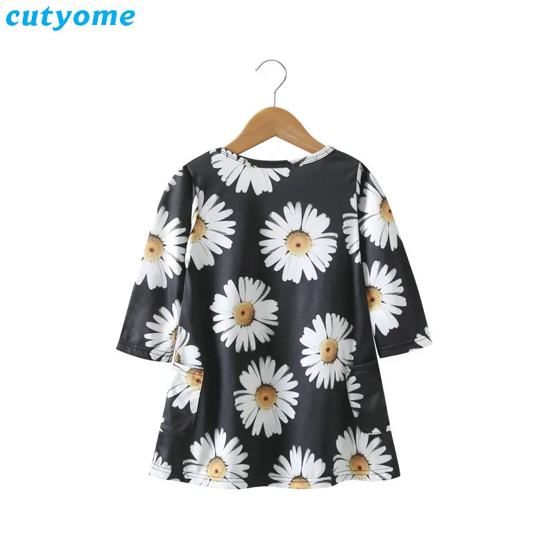Family Look Women Matching Mother And Daughter Clothes Sun Flower Floral Dress For Mommy And Me Kids Girls Mom Daughter Dresses