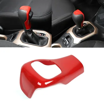 

Red Car Inner Gear Lever Shift Knob Cover Decor High Quality ABS Car Decorative Trim For Jeep Cherokee 2014-2018