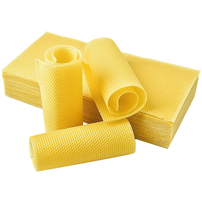 

30 Pcs Beekeeping Tool Bee Beehive Nest 75% Wax Beeswax Tablets 41.5Cm x 19.5Cm Gold Bee Honeycomb Material