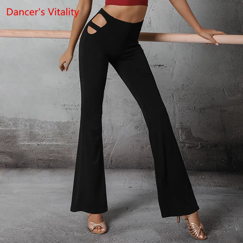 

Latin Dance Female Adult Sexy Pants Competition Clothes New Ballroom Dancing Performance Clothing Waist Hollow Micro Trousers