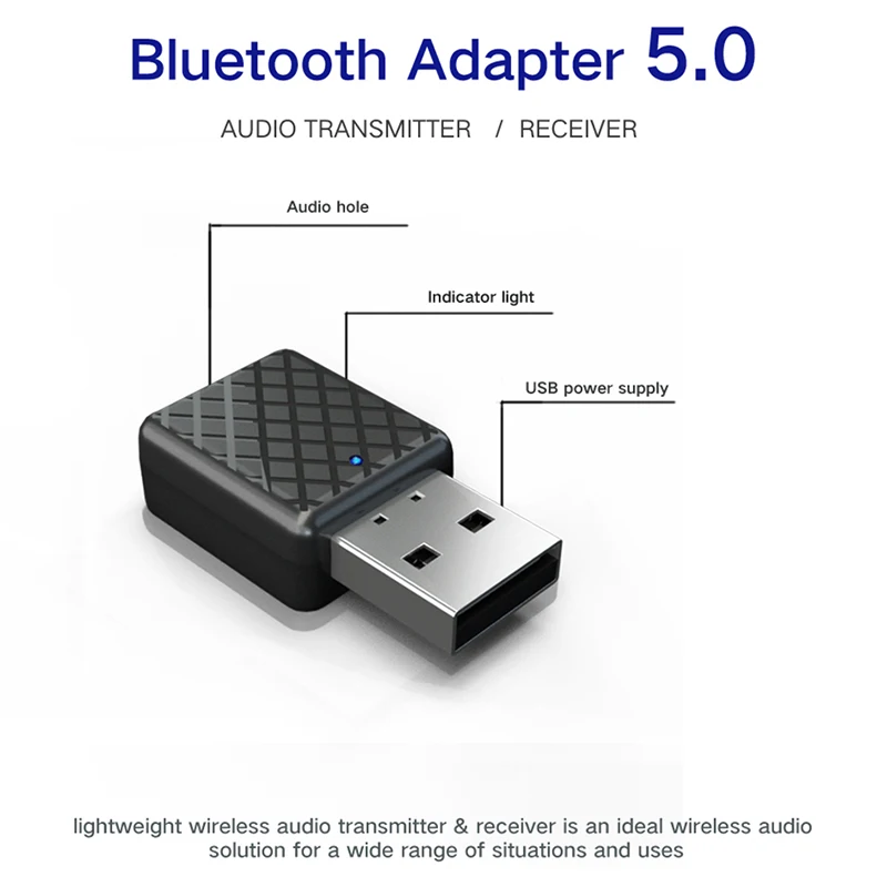 Bluetooth 5,0 адаптер USB передатчик 2 в 1 музыкальный аудио стерео приемник Bluetooth передатчик для ТВ ПК Автомобильный USB беспроводной адаптер
