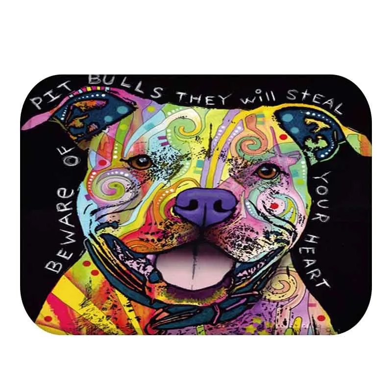 

Hongbo New Cartoon Style Lovely Dog Painting Dogs Print Colorful Portrait Carpets Anti-slip Floor Mat Outdoor Rugs Animal Front