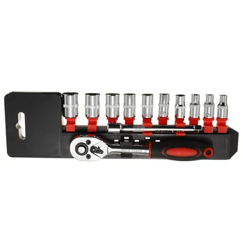 

12Pcs 1/4-Inch Socket Wrench Set Drive Ratchet Wrench Spanner for Bicycle Motorcycle Car Repairing Tool Set Common Sockets