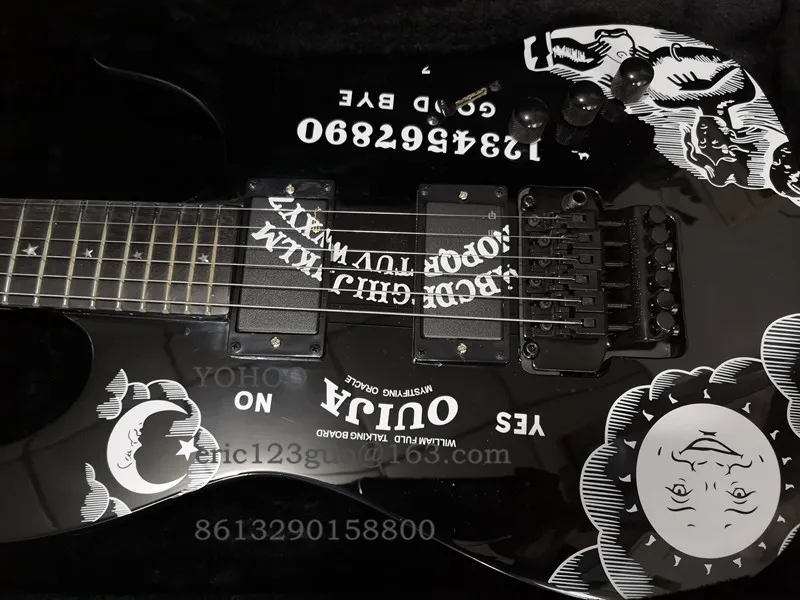 Top Quality black Color black hardware Kirk Hammett Ouija beautiful Electric Guitar, customized!PayPal available!es-2