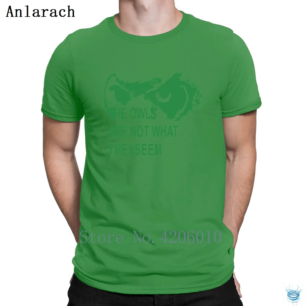 Twin Peaks Owls T-Shirt Famous Cotton Create HipHop Top Men's Tshirt Popular Novelty Spring Tee Shirt Quirky - Цвет: Green