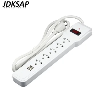 

125V Brazil US Standard Multi-function Power Socket 5 Outlets With 2 USB Ports 2A 5V Adapter Power Strip Extension Adapter 1.5M