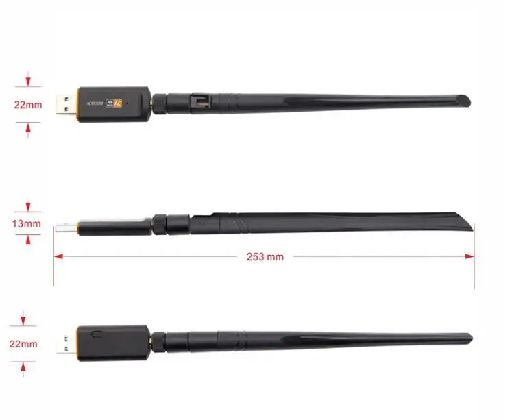 1200 Мбит/с беспроводной Wi-Fi USB адаптер Dual Band 2,4/Wi-Fi 5 ГГц с 5dBi антенна WPS 802.11AC сетевая высокоскоростная карта USB3.0 приемник