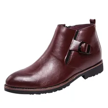 Зимние ботинки мужские модные кожаные ботинки с острым носком ботинки «Челси» в британском стиле, увеличивающие рост zapatos de hombre, новинка года