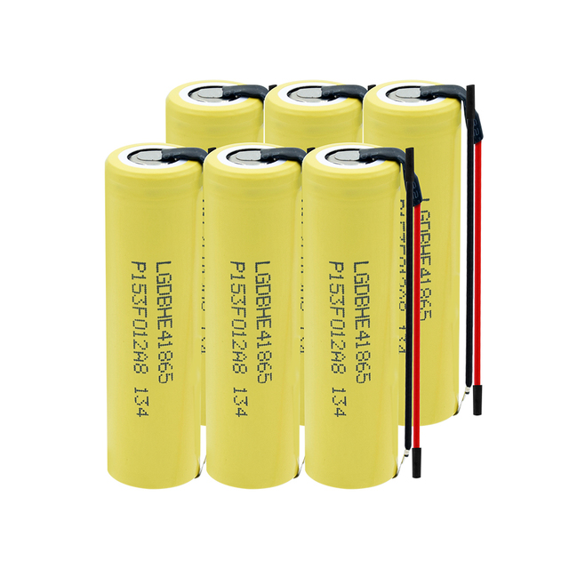 Rechargeable 3.7V 18650 Lithium  batteries  2500mAh Li-lon Battery 18650 35A discharge For Flashlight + DIY Silica gel Cable