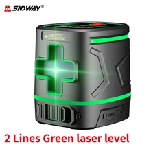 Best Offers Sndway Rechargeable Green Laser Level 2 Lines Lazer Level Instrument Cross Line Laser Self-leveling Laser-level Nivel Line Laser