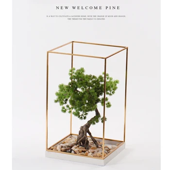 

YILUNXI Simple New welcome pine simulation plant bonsai creative model room porch living room decoration sales office decor