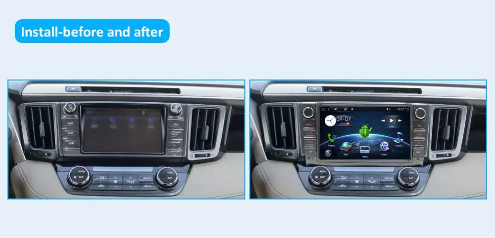 Cheap 2 din android 9.0 for Toyota Rav4 fit to 2013-2015 year 8 core car dvd radio player audio stereo free gps rear camera map 8inch 5