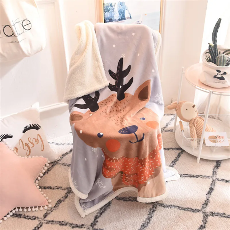 

Home Textile Cartoon Throw Blanket for Kids Flannel Keep Warm in Winter Bear Children Bedding Blanket Kindergarten Nap Quilt