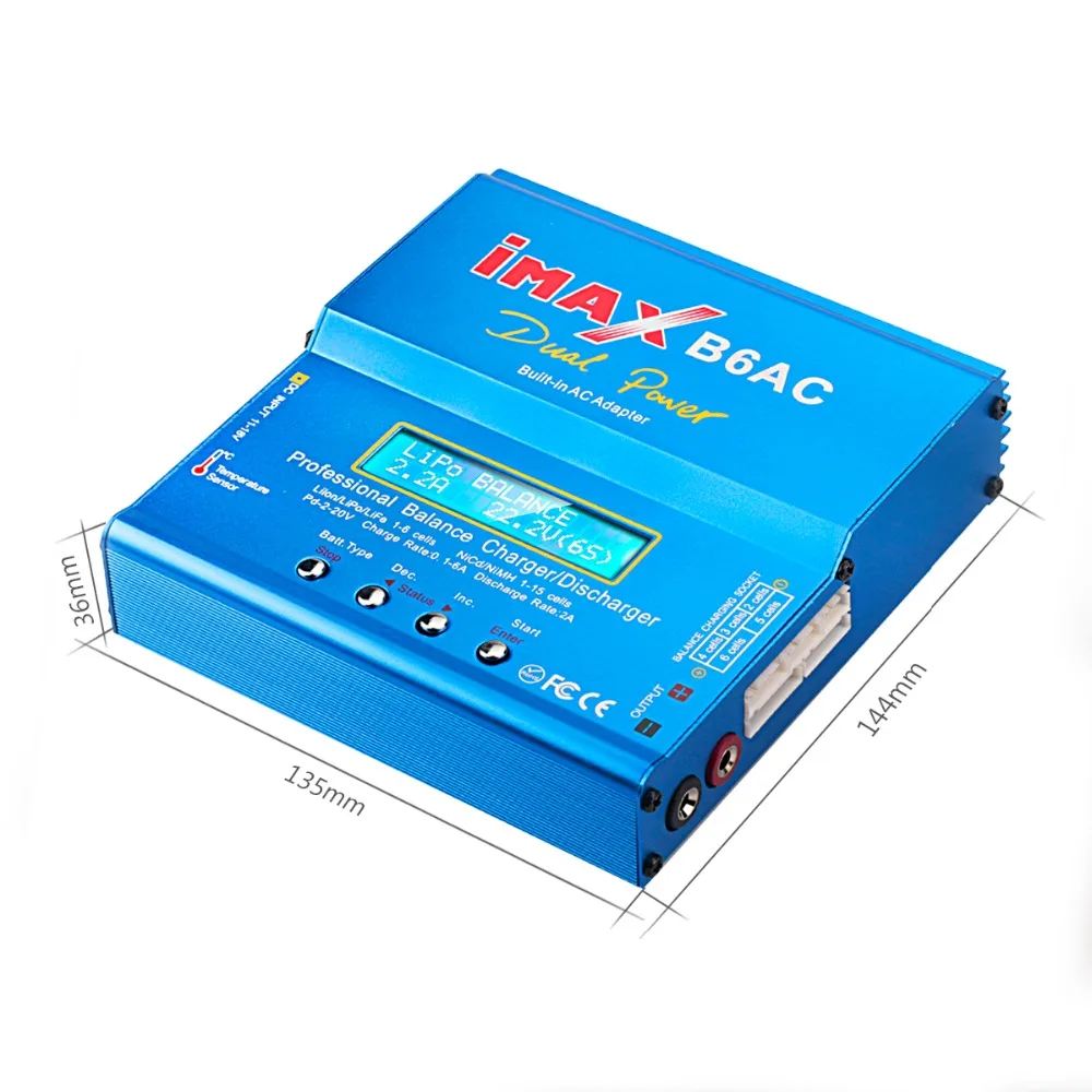 Новый iMAX B6 AC 80 Вт B6AC Lipo NiMH 3S/4S/5S RC зарядное устройство + EU/US разъем питания|Зарядные