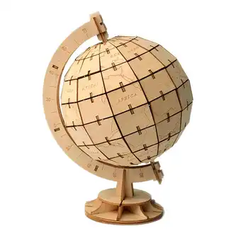 

Novelty DIY 3D wooden globe Puzzle game popular assembly Model Building Kits toy gift for children adult