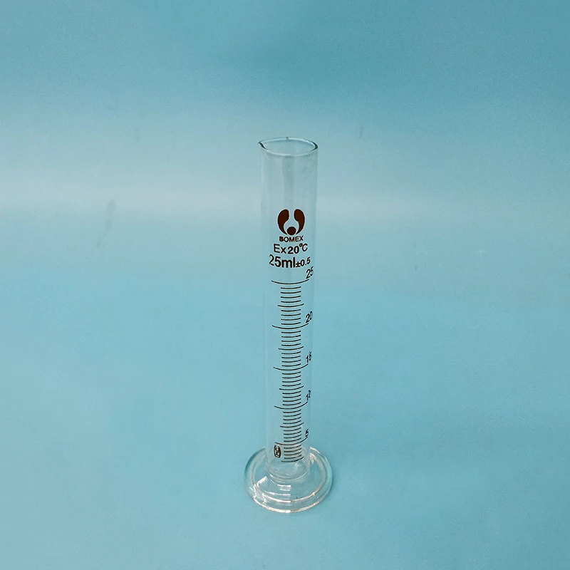 2pcs High borosilicate glass measuring cylinder,Capacity 25ml,Graduated Glass Laboratory Cylinder