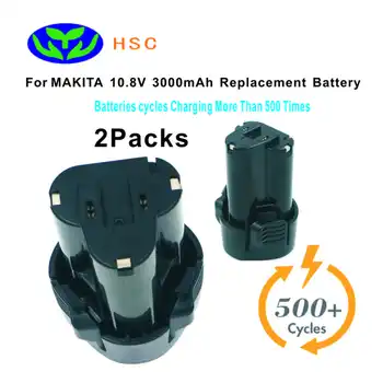 

2PCS 3.0Ah 18650 battery pack MAK10.8A Li-ion Battery 10.8V Replacement for Makita 10.8v Battery BL1013 BL1014 19533-9