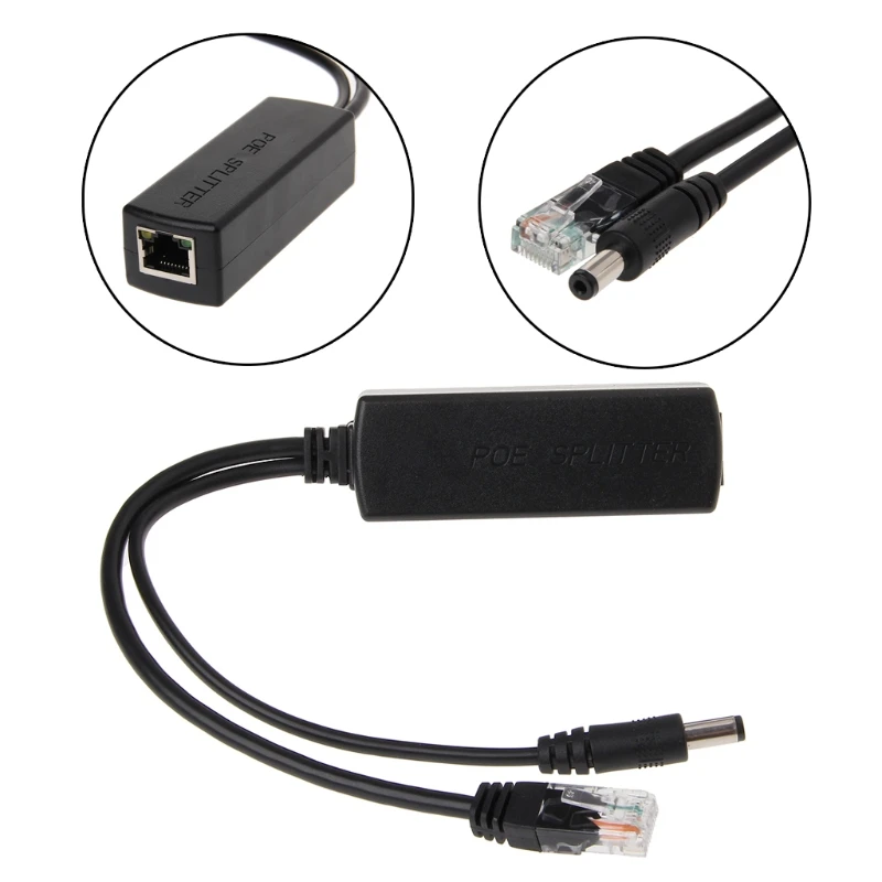 10/100M 48V To 12V 5V POE Connectors Adapter Cable Splitter Injector Power Supply Data Transmission POE Splitter