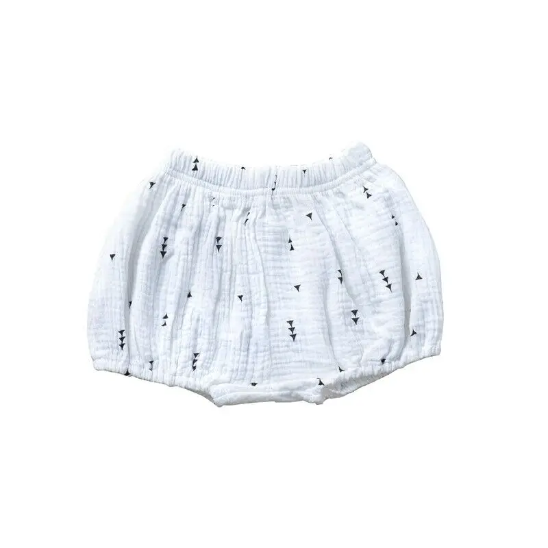 0-3T Newborn Baby Boy Girl Kids Shorts Bottoms Cartoon Print Elastic Waist PP Linen Bloomer Panties - Цвет: White 2