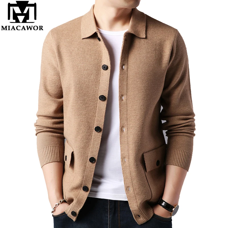 MIACAWOR New Sweater Men Cashmere Warm Cardigan Men High Quality Fashion Wool Pull Homme Autumn Male Sweater Coat Y197 MIACAWOR New Sweater Men Cashmere Warm Cardigan Men High Quality Fashion Wool Pull Homme Autumn Male Sweater Coat Y197