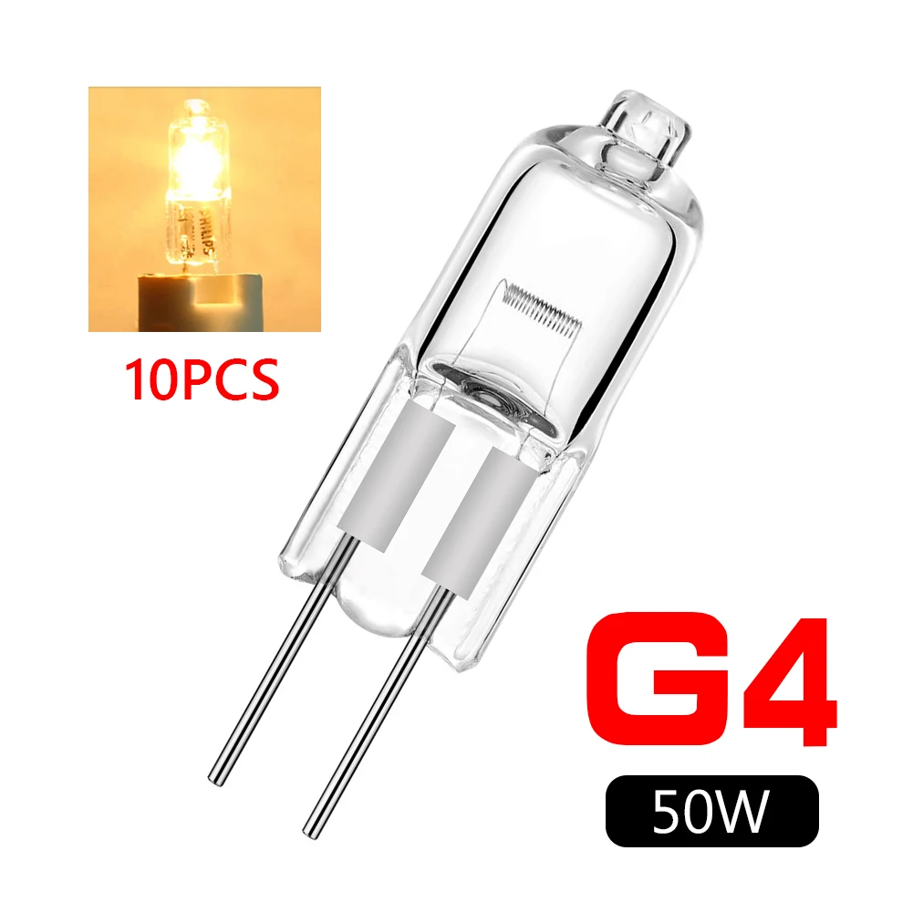 10pcs G4 10W Watt 12V Halogen Light Bulb Base JC Type Bulbs Lamp Set 