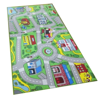 

BESTKids Rug Play Mat for Toy Cars,Colorful and Fun Play Rugs with Roads for Bedroom and Kid Rooms, Area Rug Mat with Non-Slip 7