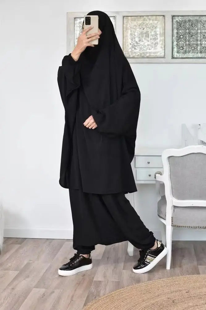 Khimar longo e saia, vestuário de oração,