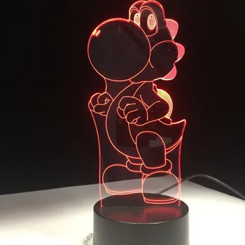 

Super Mario Bros Luigi Toad Dragon 3D LED Lamp Acrylic Novelty Christmas Lighting Gift USB Touch Classic Cartoon Game Figure Toy