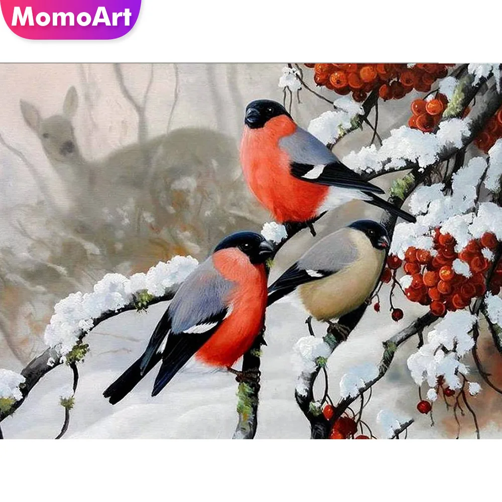 MomoArt Алмазная картина в виде животных алмазная вышивка птиц Снежная ручной
