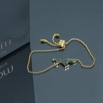 

2019 new fashion Morocco green dinosaur pendant bracelets brand original chain bracelets women girl