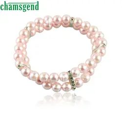 2 ряда ожерелье для домашних животных, собаки ошейник кошка ювелирные изделия с жемчугом Стразы Розовый Charm10.17