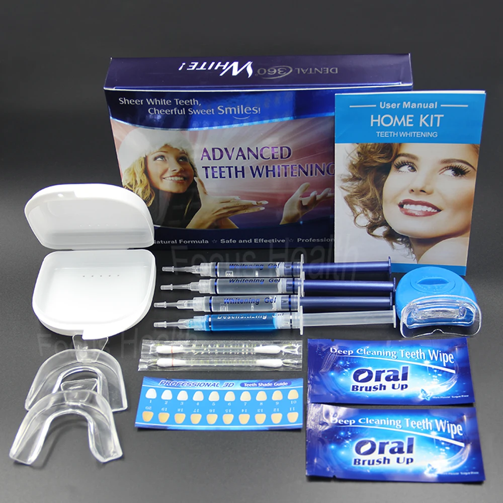 

Professional Teeth Whitening Kit 4 Gel 2 Strips 1 LED White Tooth Bleach Blanchiment Dent Tanden Bleken Blanqueador Dental Care