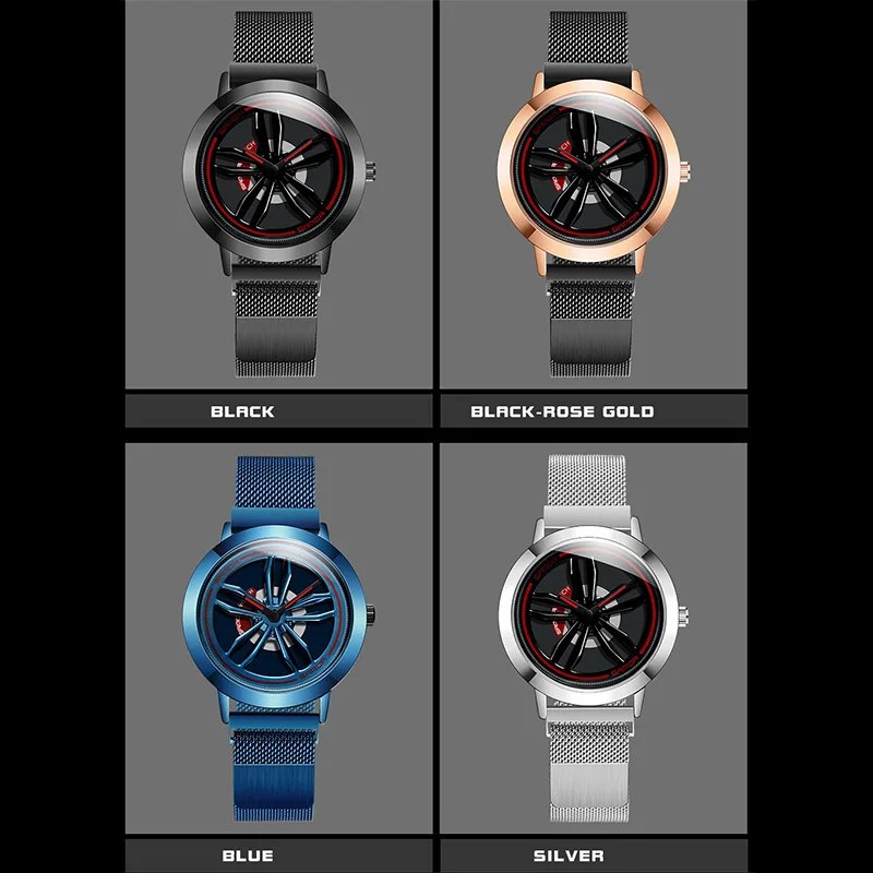 

TurnFinger Men's Quartz Watch Waterproof Sports Business Simple Fashion Casual Stainless Steel Mesh Belt Student Hot Sale Gift