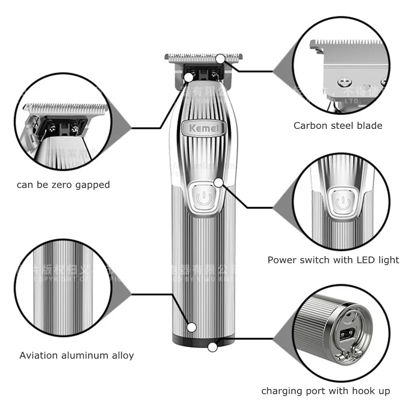 Kemei Professional Cordless Rechargeable Hair Trimmer Men Electric Hair Clipper Hairdressing Beard Grooming Shaver hair trimmer hair clipper electric shaver