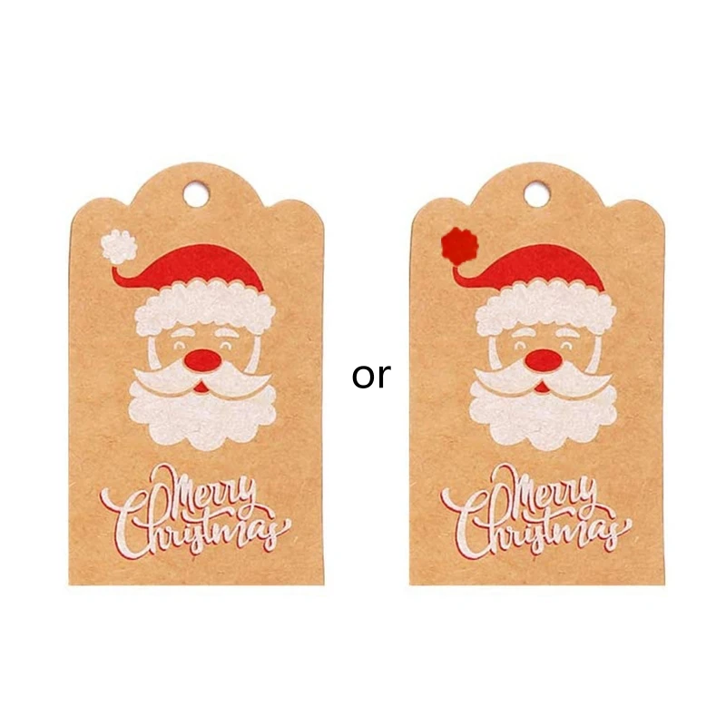 100 Pieces Christmas Tags Xmas Kraft Paper Gift Tags Hanging Label for DIY Craft