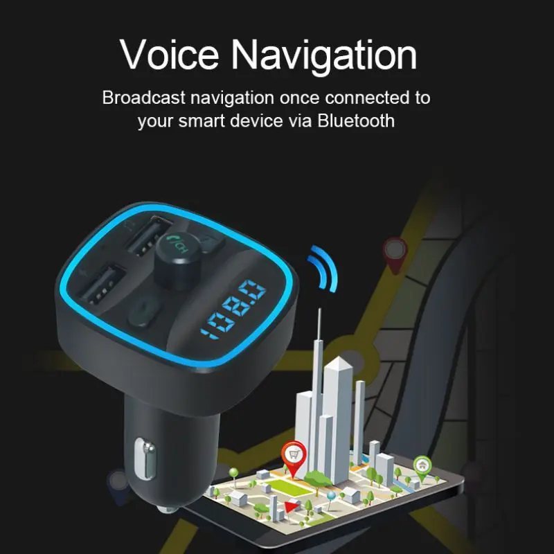 Быстрое зарядное устройство QC3.0 Bluetooth 5,0 fm-передатчик комплект беспроводной связи Bluetooth для автомобиля mp3 плеер дисплей экран Aux модулятор Handfree