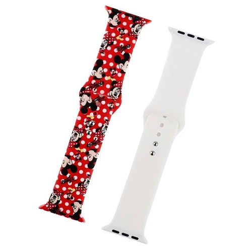 color-2 Ремешок для Apple watch band 5 4 44 мм 40 мм Рождественский подарок мягкий силиконовый с цветочным принтом наручный ремень iWatch 5 4 3 38 мм 42 мм ремешок для часов - Цвет ремешка: color-2