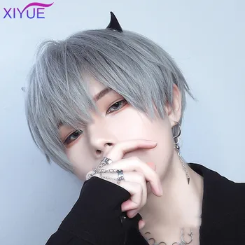 

XIYUE Mens Short Synthetic Hair Wigs Hort Straight Synthetic Cosplay Costume Men Women Short Synthetic Hair Halloween Party Wigs
