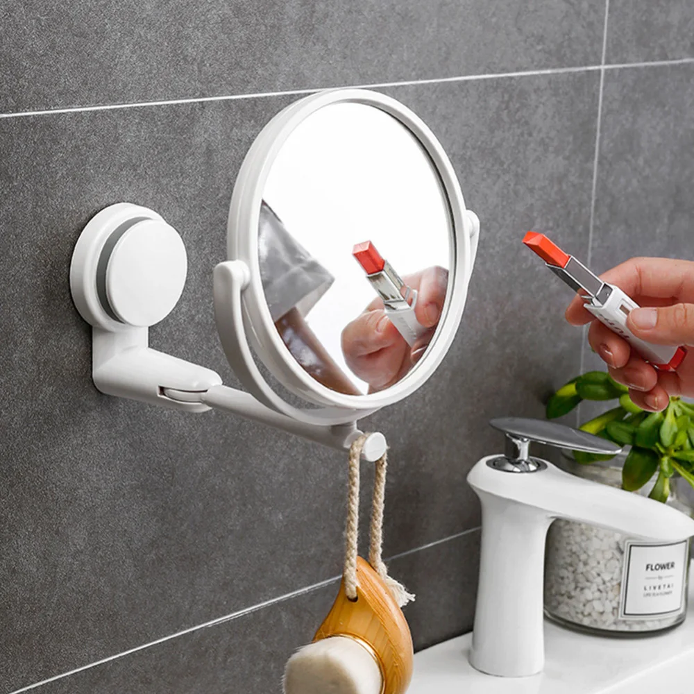 

Double Side Bathroom Wall Mirror Cosmetics Makeup 360 Swivel Mirror Decor Wall Suction Folding Mirror Bathroom Mirrors Hot