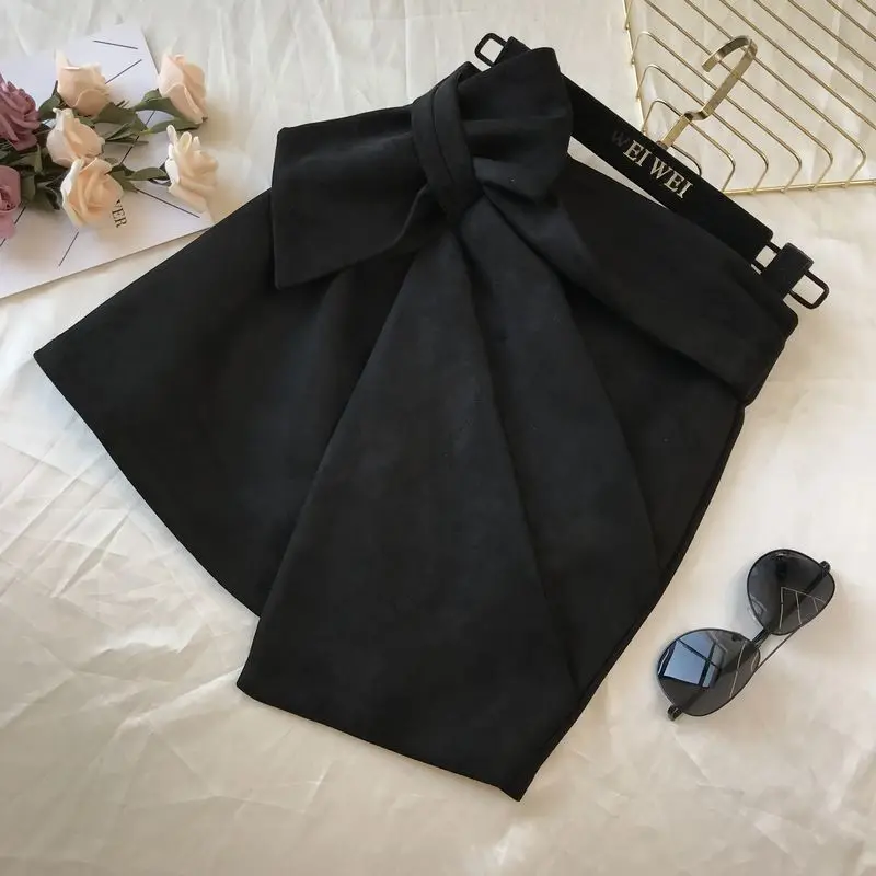 Autumn New Retro Leopard Print High Waist Short Skirt Women Girls Slim Hip Irregular Knotted Skirts