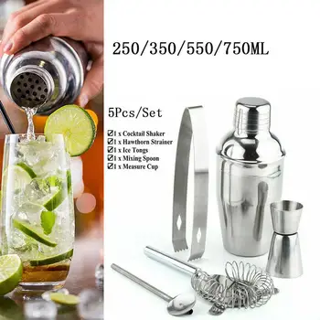 

5 Piece Set Cocktail Shaker Shaker Set Stainless Steel Special Steel Set Kettle Wine Set Wine Stainless N2Y0