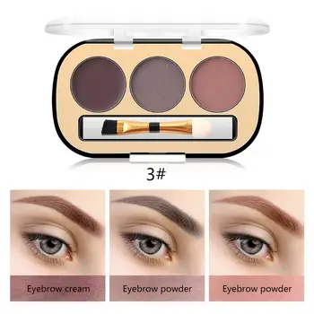 

3 Colors Eyebrow Powder Eyebrow Gel Cream Long-lasting Tattoo Eye Brow Palette 3d Natural Cosmetics Kit with Brush TSLM1