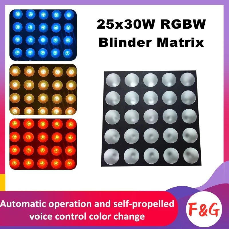 Светодиодный светильник F &amp G 25x30 Вт RGBW матрица DMX512 сценический эффект подходит
