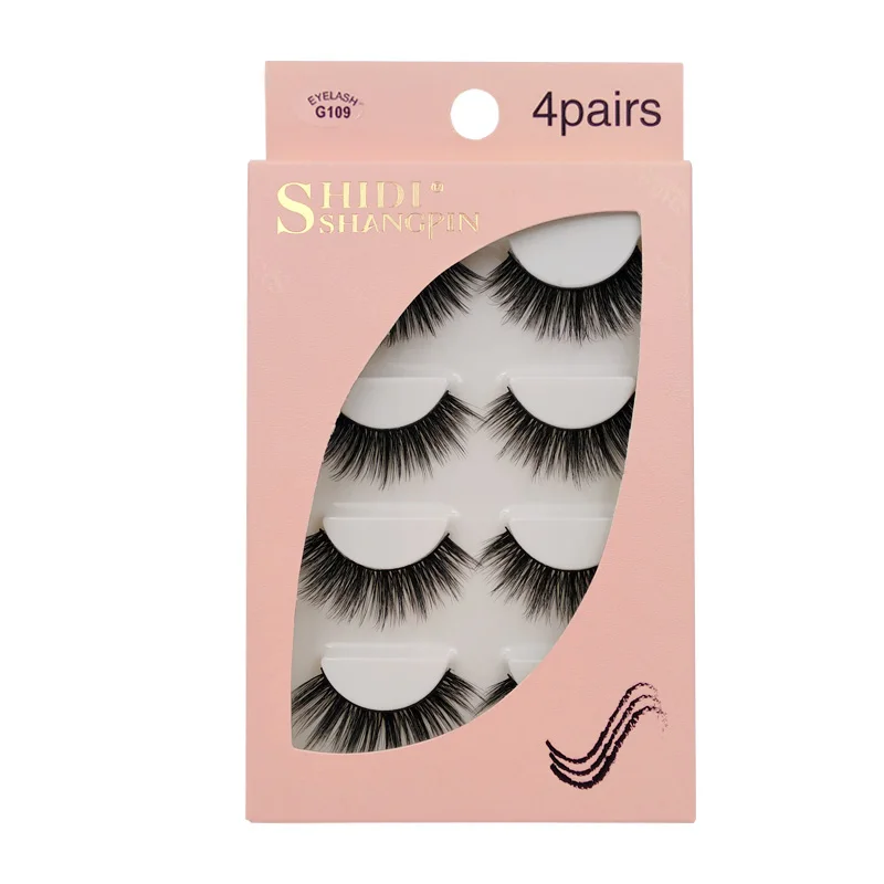 YSDO Lashes 4 пары ресниц натуральные длинные 3d норковые ресницы искусственные cils норковая лента накладных ресниц 3d накладные ресницы макияж объем cilios - Цвет: G109