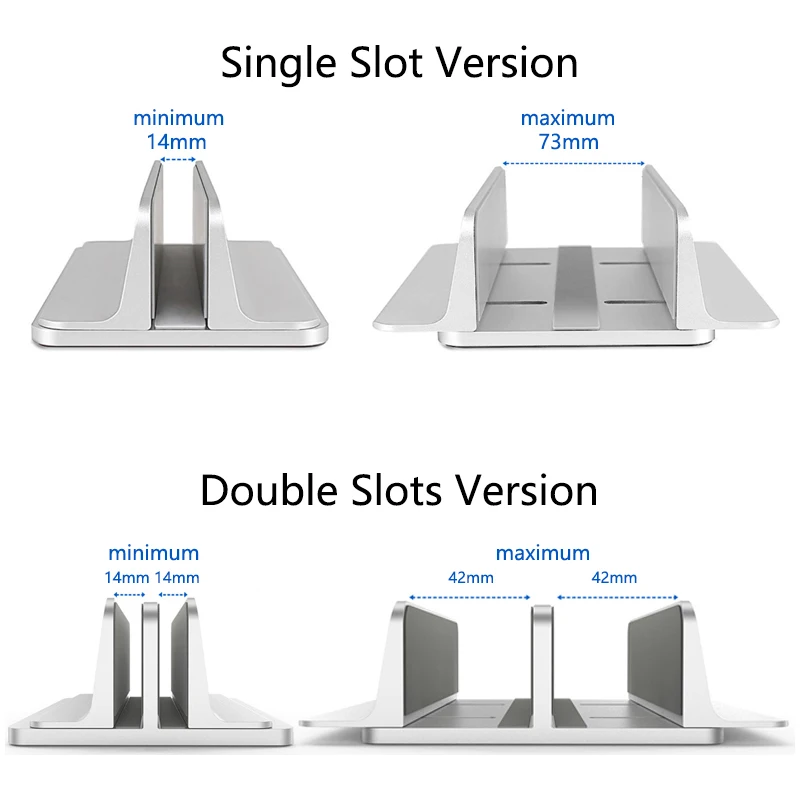 Metal Aluminum Alloy Vertical Stand Holder for Mackbook Air Pro Desktop Adjustable Laptop Notebook