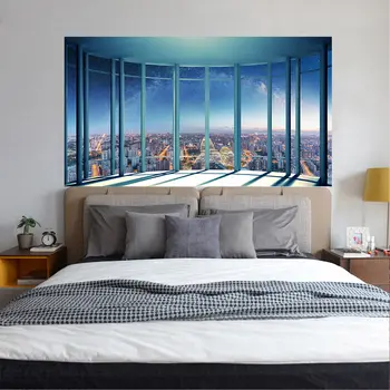 

Home Decoration Vinyl Wall Stickers Scenery Poster 3D Room Decoration for Bedroom Decor DIY Mural Art Bedside Adhesive Wallpaper