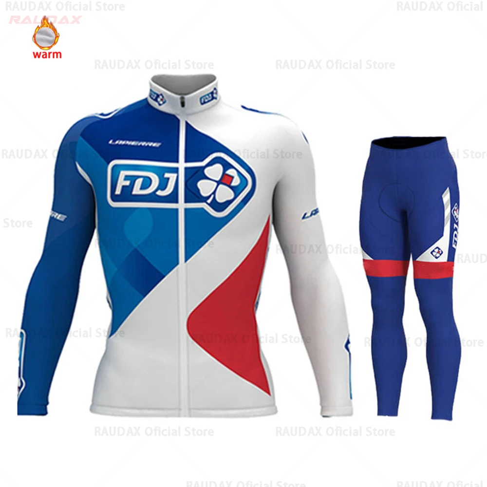 Велоспорт Джерси наборы зима тепловой флис дышащий Ropa Ciclismo для мужчин с длинным рукавом MTB велосипед одежда Спортивная футболка - Цвет: Normal cycling set