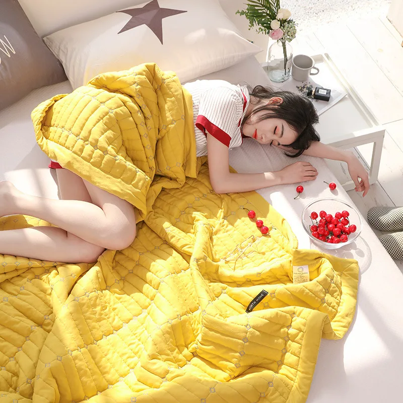 

Printed Summer Quilt Washed Cotton Summer Blanket Airable Cover Thin Blanket Spring And Autumn Quilt Gift Blanket