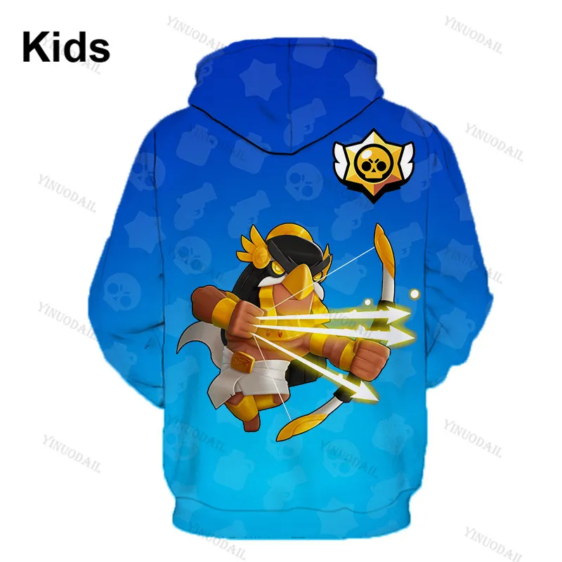 

BO Browling Cartoon Tops Teen Clothes POCO Shelly 8 To 19 Years Kids Sweatshirt Shooter Game Leon 3D Printed Hoodie Boys Girls